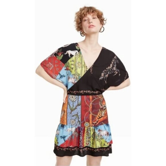 NEW Desigual Kimino Style Sleeve Mini Dress, Size 36 EU - Picture 2 of 16